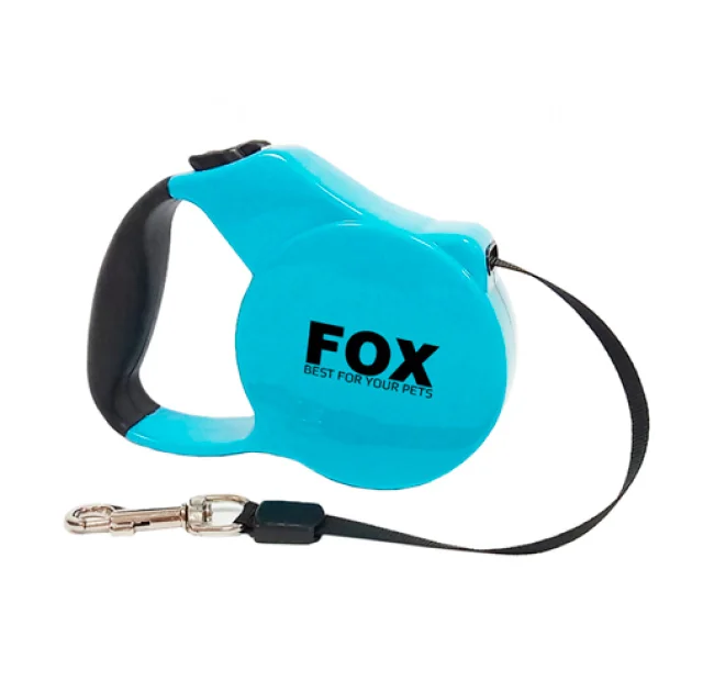 Поводок-рулетка Fox для собак до 20 кг, синя, 3 м