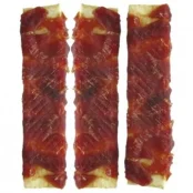 Ласощі смужки Fox для собак, з пресованої шкіри з намотаною качкою, 500 г