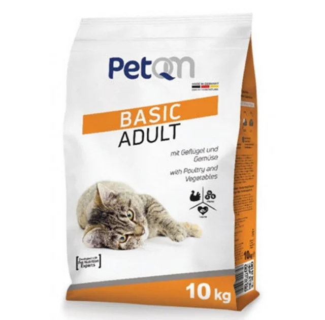 Сухий корм PetQM Cat Basic Adult with Poultry & Vegetables для котів, з птицею і овочів, 10 кг