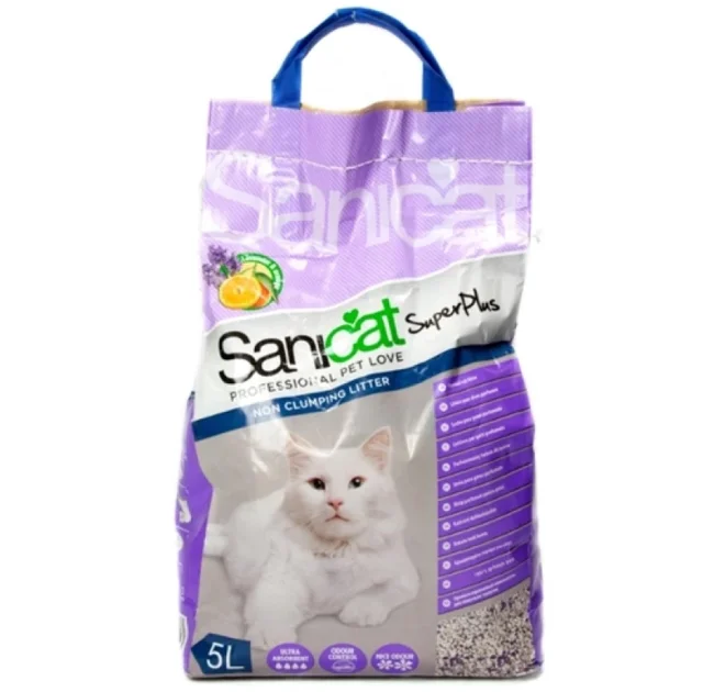Грудкує наповнювач Sanicat SuperPlus для котячих туалетів, з ароматом апельсина і лаванди, 2 л