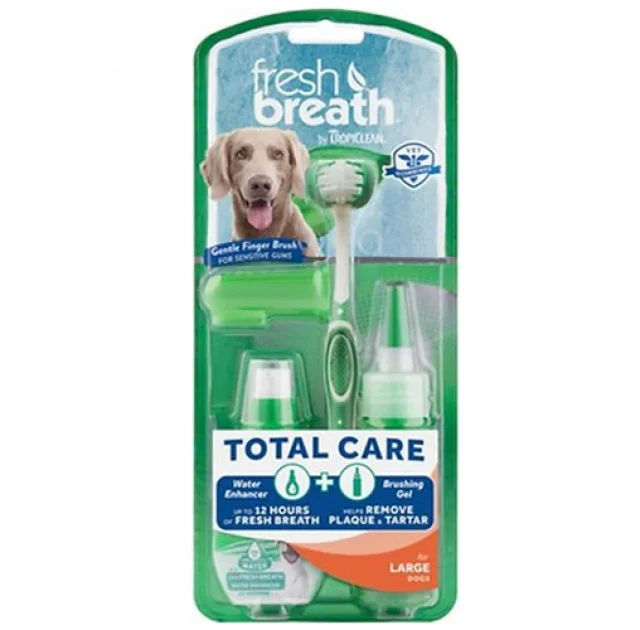 Набор TropiClean Fresh Breath для ухода за ротовой полостью, для собак крупных пород, 59 мл