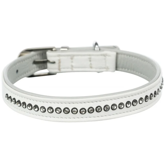 Нашийник Trixie Active Comfort S, з каменями, для собак, 23-28 см, 15 мм, білий