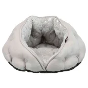 Лежак-пещера Trixie Feather для собак, принт серебряное перо, серый, 50×45 см