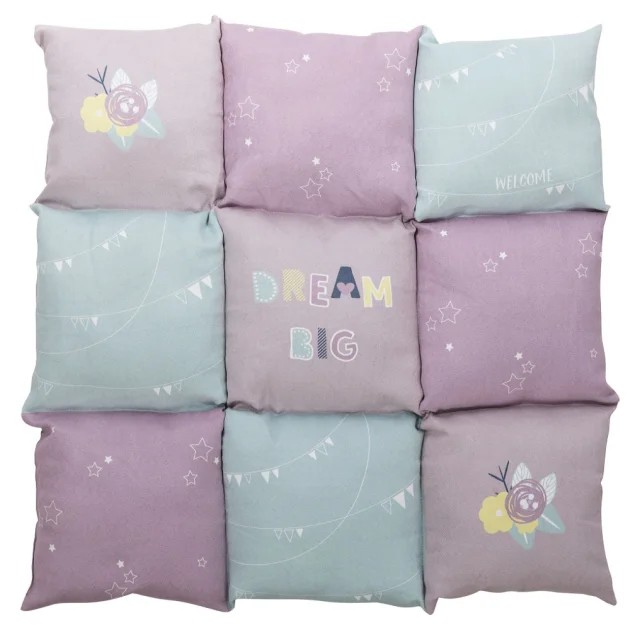 Лежак Trixie Patchwork для щенков, с принтом, розово-бирюзовый, 60×60 см