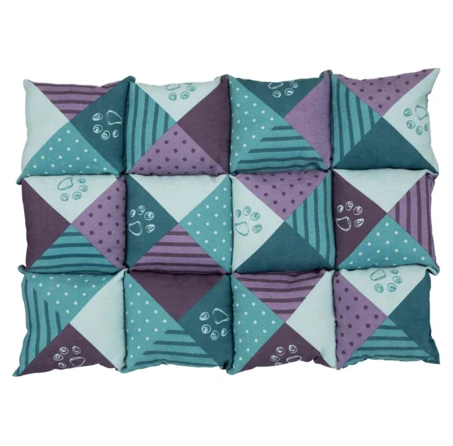 Лежак Trixie Patchwork для кошек, с принтом, бирюзово-бордовый, 70×50 см