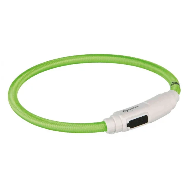 Нашийник Trixie USB для котів, що світиться, зелений, 35 см, 7 мм