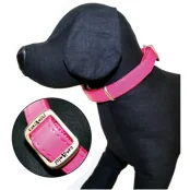 Нашийник Croci Leatherette для собак, екошкіра/нейлон, рожевий, 20-30×1 см