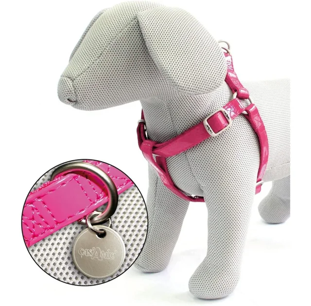 Шлея Croci Leatherette для собак, экокожа/нейлон, розовый, 50-75×2 см