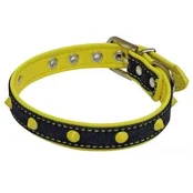 Нашийник Croci Fluo Jeans для собак, екошкіра/джинс, жовтий, 2×40 см