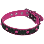 Нашийник Croci Fluo Jeans для собак, екошкіра/джинс, рожевий, 1.5×30 см