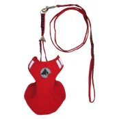 Набор Croci Hiking Parure для собак, шлея+поводок, нейлон, размер M, красный, 23-26 см/35-41 см