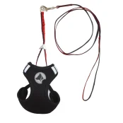 Набор Croci Hiking Parure для собак, шлея+поводок, нейлон, размер M, черный, 23-26 см/35-41 см