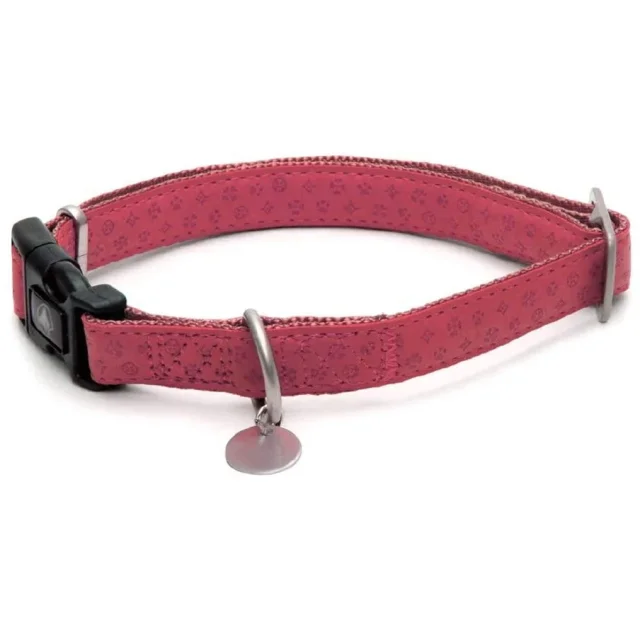 Нашийник Croci Mylord для собак, з тисненням, регульований, екошкіра, рожевий, 48-70×2.5 см