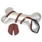 Повідець Croci Mylord для собак, з тисненням, екошкіра, бордовий, 120×2 см