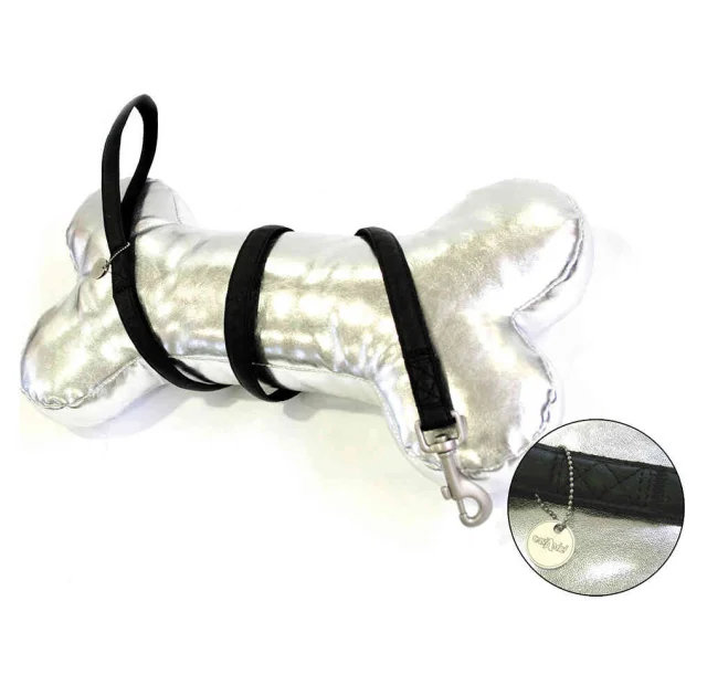 Повідець Croci Mylord для собак, з тисненням, екошкіра, чорний, 120×1 см