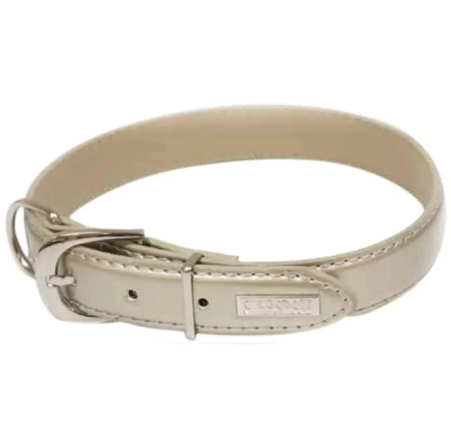 Нашийник регульований Croci Collare Luxury для собак, екошкіра, бежевий, 30-35×1.5 см