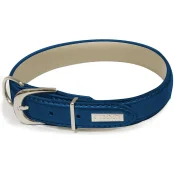 Ошейник регулируемый Croci Collare Luxury для собак, экокожа, синий, 30-35×1.5 см