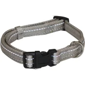 Нашийник Croci Soft Reflective для собак, світловідбиваючий, нейлон, сірий, 40-65×2.5 см