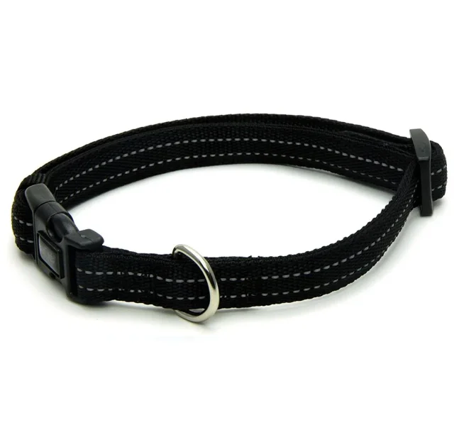 Нашийник Croci Soft Reflective для собак, світловідбиваючий, нейлон, чорний, 35-55×2 см