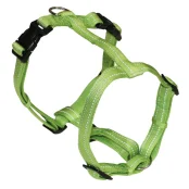 Шлея H-образная Croci Soft Reflective для собак, светоотражающая, нейлон, зеленая, 1.5×35-50 см