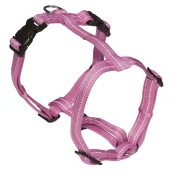 Шлея H-образная Croci Soft Reflective для собак, светоотражающая, нейлон, розовая, 2.5×65-80 см