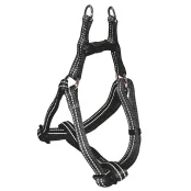 Шлея Croci Soft Reflective для собак, светоотражающая, нейлон, черная, 25-40×1 см