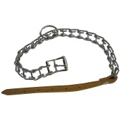 Нашийник-ланцюжок Croci для собак, з шкіряним ремінцем, 40 см×2.5 мм