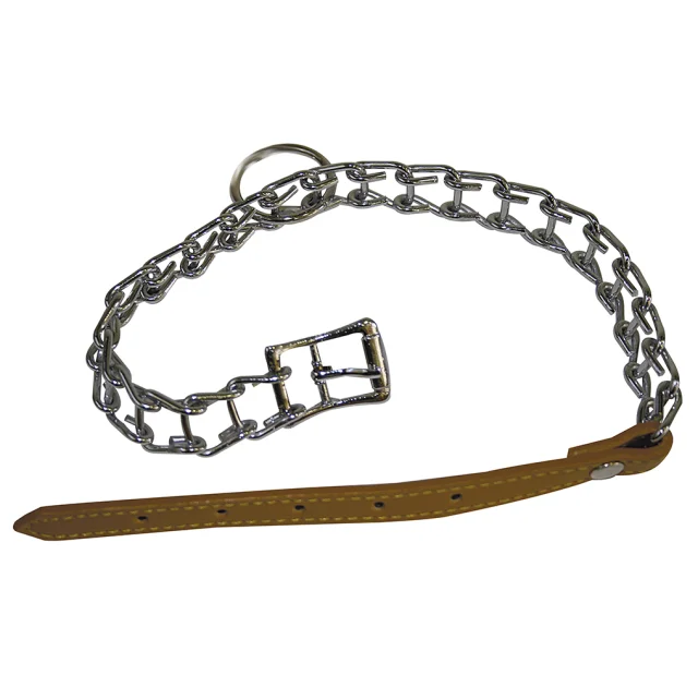 Нашийник-ланцюжок Croci для собак, з шкіряним ремінцем, 40 см×2.5 мм