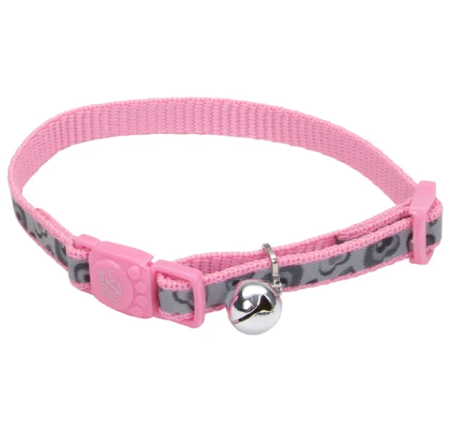 Безопасный светоотражающий ошейник Coastal Lazer Brite для кошек, розовый сердце, 1×30 см