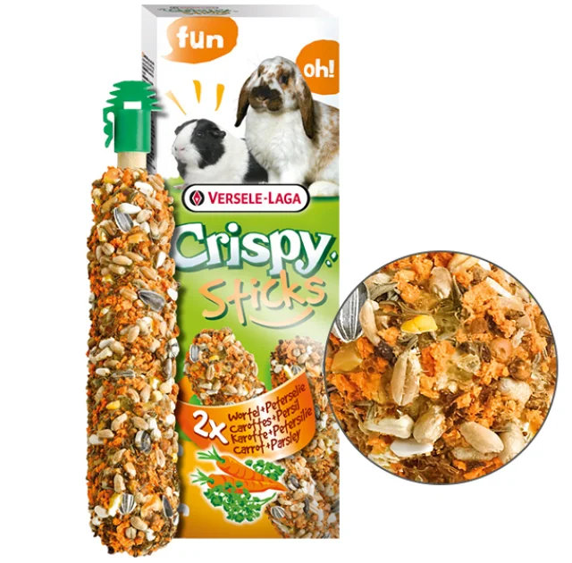 Корм Versele-Laga Crispy Sticks Carrot & Parsley для кроликів, морських свинок, 110 г