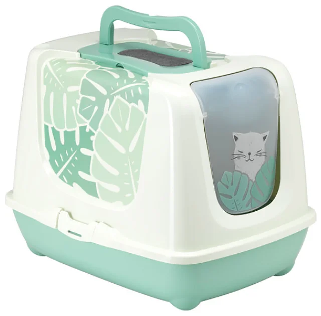 Туалет-домик, с угольным фильтром Moderna Trendy Cat Eden, для кошек, зеленый, 57×44×44 см