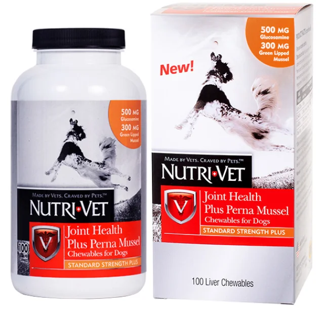 Жувальні таблетки для здоров'я суглобів Nutri-Vet Joint Health Plus Perna Mussel для собак, 100 табл