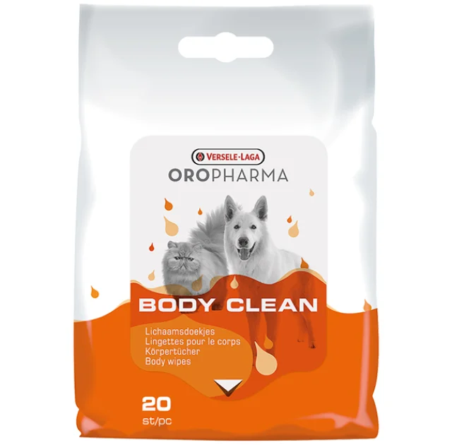 Очищаючі серветки Versele-Laga Oropharma Body Clean для собак і котів, 20 шт