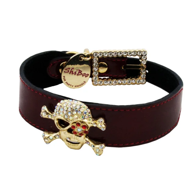 Нашийник Shiboo Candy Pink Pirate-25 для собак, рубін-білий, 2.5 × 35 см