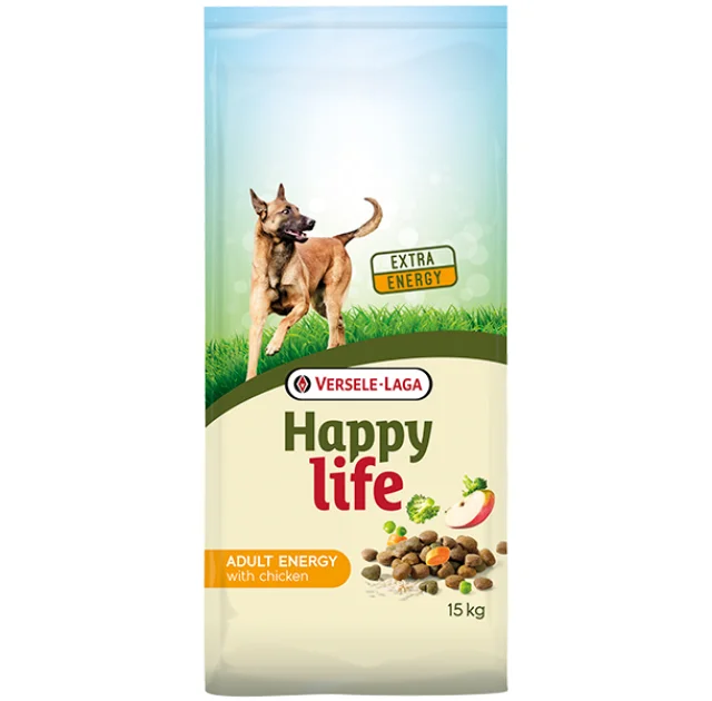 Сухой корм Happy Life Adult Energy with Chicken для собак всех пород, с курицей,15 кг