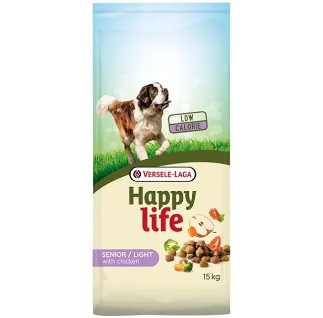 Сухой корм Happy Life Senior Light with Chicken для пожилых собак, с курицей, 15 кг
