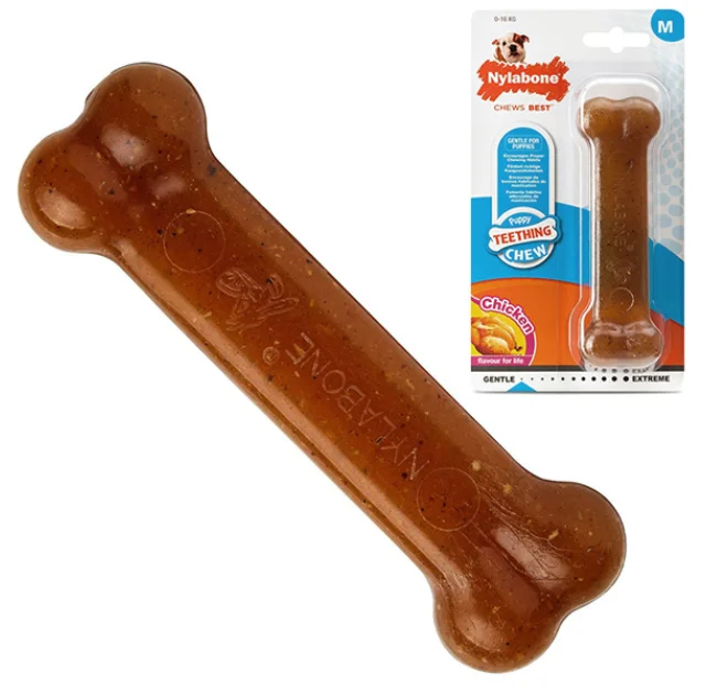 Игрушка кость жевательная Nylabone Puppy Chew Bone M, для щенков