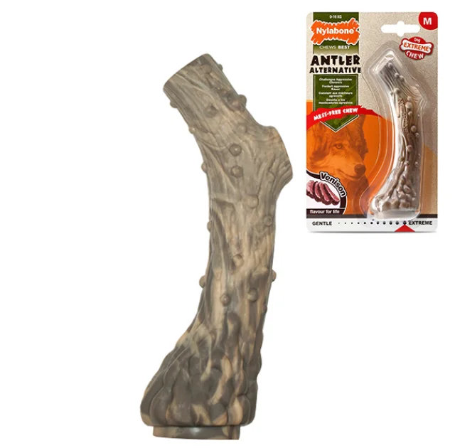 Игрушка жевательная Nylabone Extreme Chew Antler M, вкус оленины, для собак до 16 кг