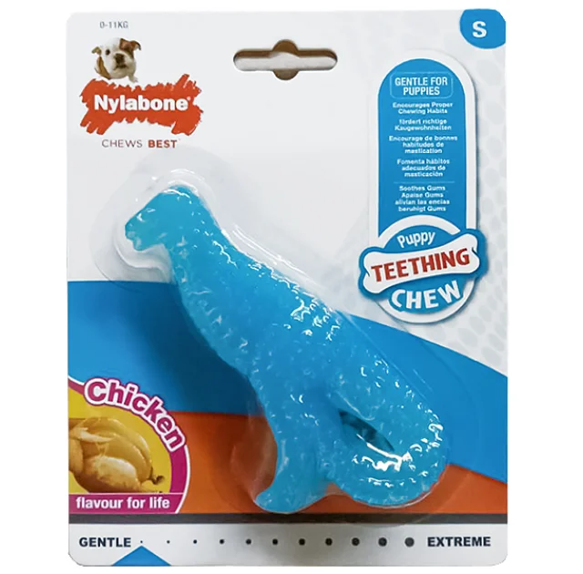 Игрушка Nylabone Puppy Chew Dinosaur S, вкус курицы, для щенков до 11 кг
