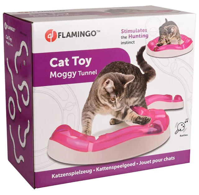 Игрушка интерактивная Flamingo Moggy Tunnel, для кошек, 39×39×7.7 см