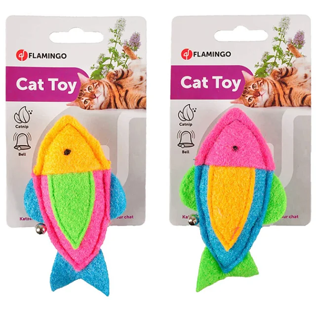 Іграшка Flamingo Viny Fish With Bell, з котячої м'ятою, для кішок