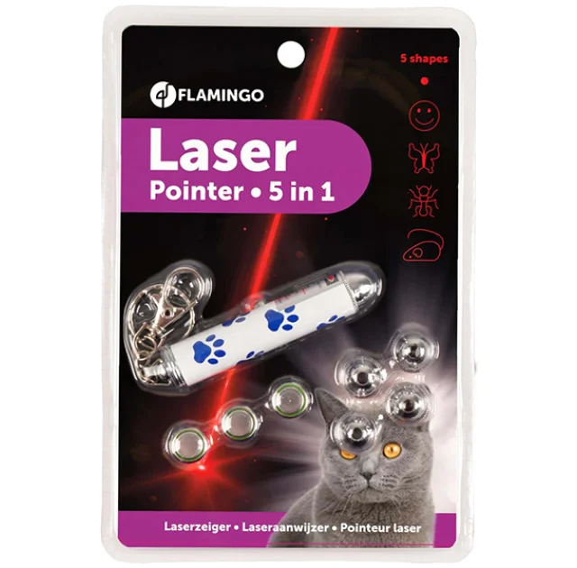 Іграшка Flamingo Laser Pointer 5-in-1 лазерна указка, для кішок