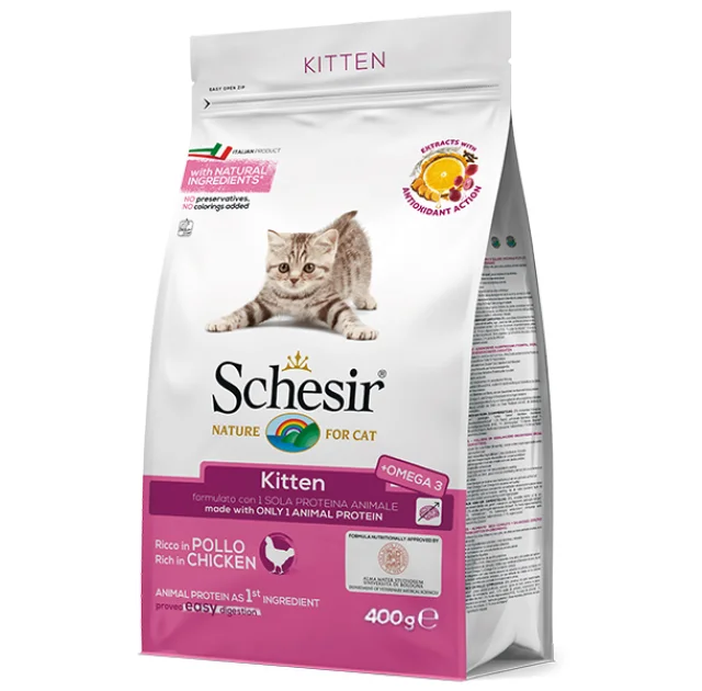 Сухой корм Schesir Cat Kitten с курицей, монопротеиновый, для котят, 1.5 кг