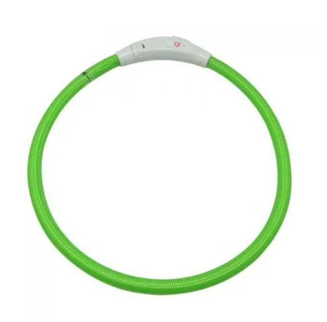 Нашийник світиться Croci LED для собак, USB, силікон, салатовий, 70 см