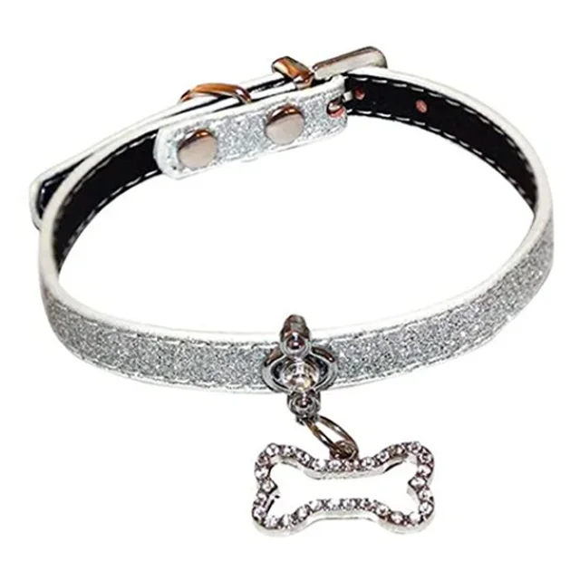 Нашийник Croci Charm зі стразами, для собак, екошкіра, асорті, 1×25 см