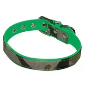 Нашийник Croci Fluo Camouflage для собак, екошкіра/джинс, хакі, 26-40 см