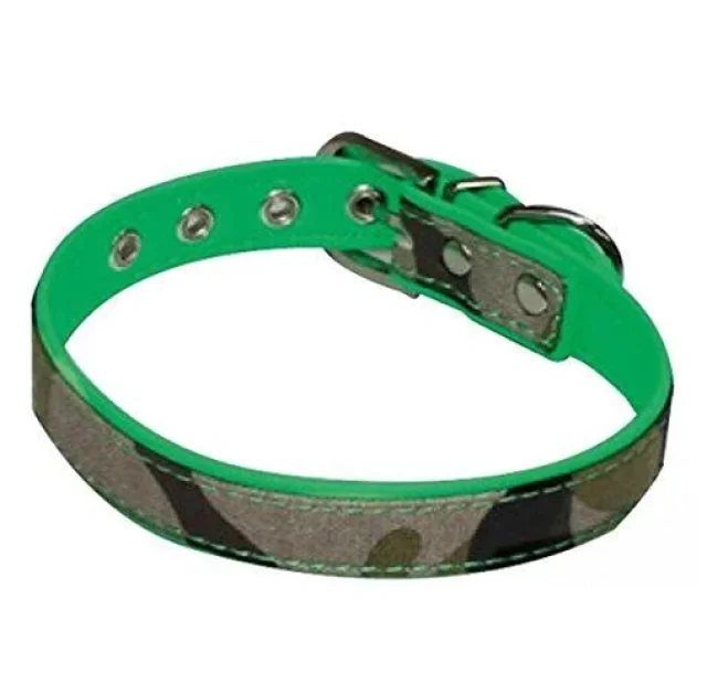 Нашийник Croci Fluo Camouflage для собак, екошкіра/джинс, хакі, 26-40 см