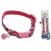 Нашийник+поводок Croci Mini Jungle для собак, з дзвіночком, нейлон, рожевий, 16-24×0.8 см/0.8×120 см