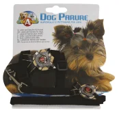 Шлея+поводок Croci College Black для собак, нейлон, черный, 20-29×1 см/1×120 см