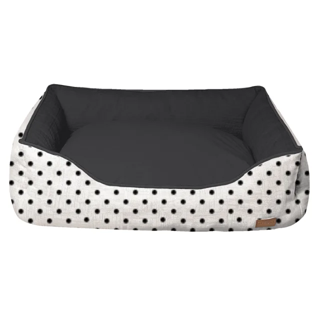 Диван Croci Cozy Impact для собак, прямокутний, чорно-білий, 70×60×20 см